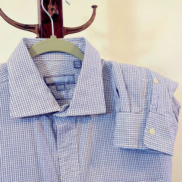 hickey freeman dress shirts Hickey Freeman Dress Shirt Mens 15 35 100% Superior Pima Cotton Legacy Blue CL